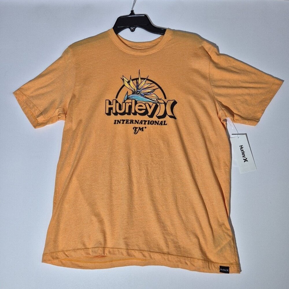 Hurley Men's T Shirt Size S Orange Nectarine Logo Premium Fit (48)